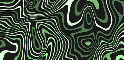 Green Trippy Psychedelic Texture Retro Style Vector Illustration	