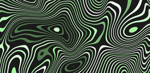 Green Trippy Psychedelic Texture Retro Style Vector Illustration	