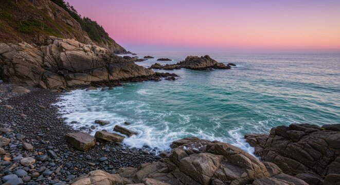 Coastal rocks at sunrise