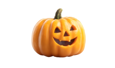 halloween pumpkin jack o lantern isolated on transparent background