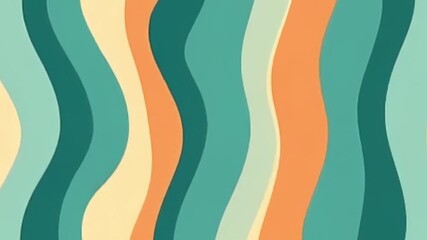 seamless background loop, 4K abstract video, retro 70s background, ocean tones animation, vertical wavy lines, fluid wave motion, 70s design animation, abstract motion loop, retro aesthetic video, - Powered by Adobe