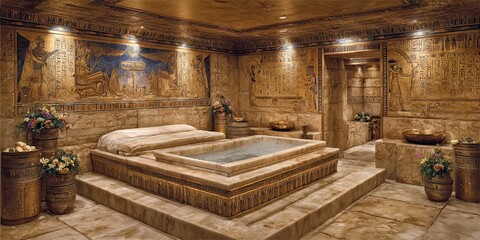 Chambre fun&eacute;raire reconstitu&eacute;e, ambiance luxueuse et sereine