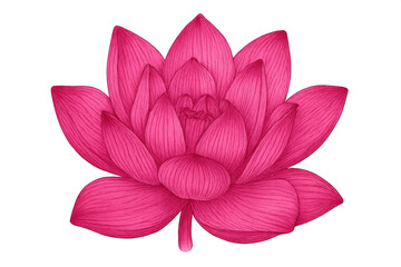 Naklejka premium Delicate pink lotus blossom opening, transparent backdrop highlighting graceful petals, symbolizing purity and spiritual awakening