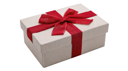 Obraz premium Beige Gift with Sparkly Bow on a Transparent Background PNG Image File