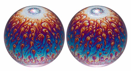 Abstract sphere pair decorative objects
