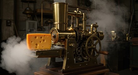 Fototapeta premium Steam-powered cheese slicer