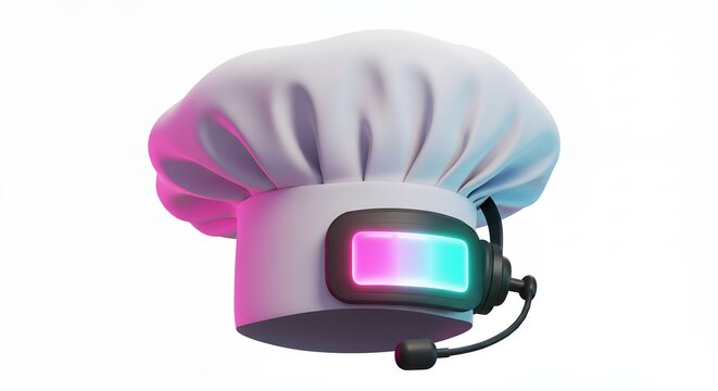 Chef virtual reality headset illustration