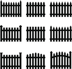 fence, silhouette, icon, picket, post, vector, garden, yard, black, design, boundary, gate, shape, graphic, style, fence icon, silhouette vector, garden design, yard boundary, black graphic