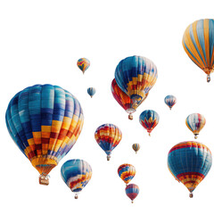 Naklejka premium Colorful hot air balloons against a dark background