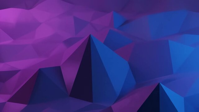 Low-poly triangle surface in purple and blue gradient tones