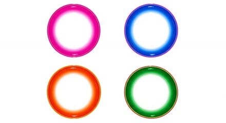 Four gradient colored empty circles