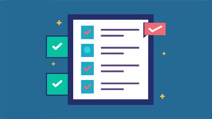 Fototapeta premium A modern minimalist infographicstyle checklist with bold blocks for each track and checkboxes for users to mark off as they listen. Vector illustration