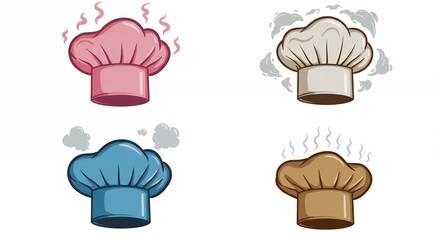 Set of cartoon chef hats