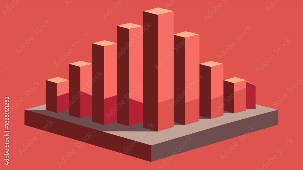 Poster a modern sculpture featuring a series of rectangular blocks in varying sizes and angles representing