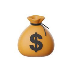 Generous money bag with dollar symbol represents wealth and financial success