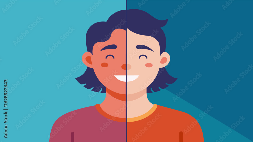 Poster a before and after image showing a persons face etched with lines and a look of agony followed by a 