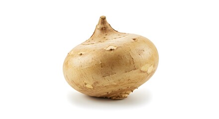 Fresh jicama root vegetable ready for healthy recipes and culinary creations, showcasing organic farming and natural food trends on clean white backdrop