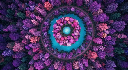 Obraz premium Colorful circular forest (1)
