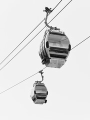 two gondolas in the air