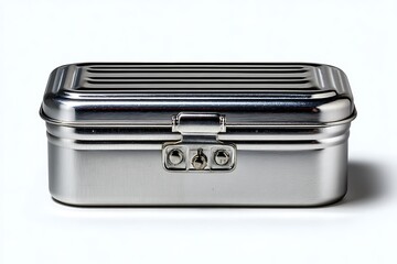 Classic silver lunchbox with retro style high resolution photo
