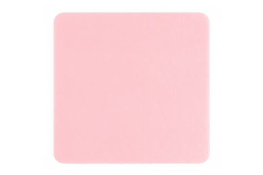 Simple pink square with rounded corners on a transparent background, ideal for adding a touch of color to designs