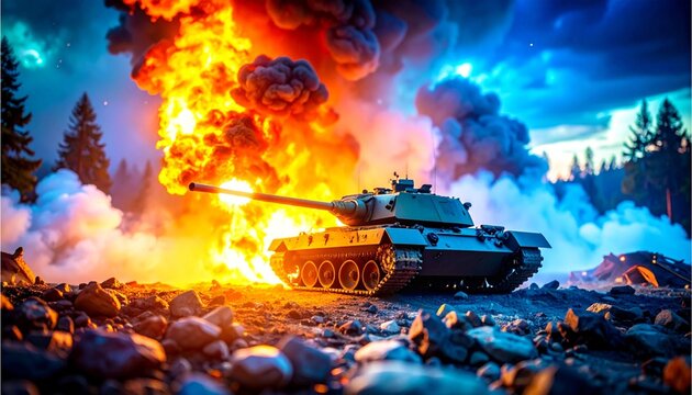 a tank carrying out its duties on the battlefield 7