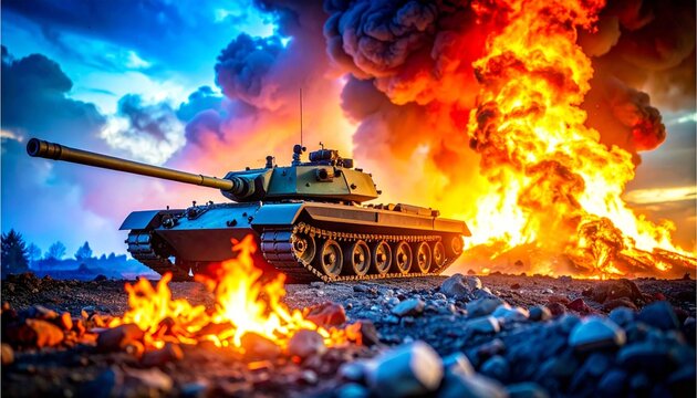 a tank carrying out its duties on the battlefield 8