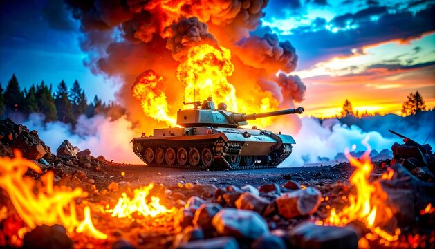 a tank carrying out its duties on the battlefield 12