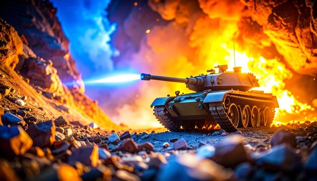 a tank carrying out its duties on the battlefield 13
