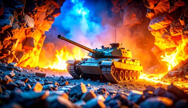 a tank carrying out its duties on the battlefield 17