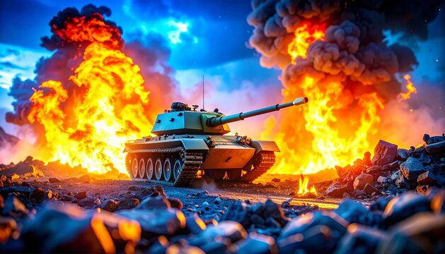 a tank carrying out its duties on the battlefield 24