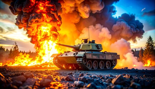 a tank carrying out its duties on the battlefield 27