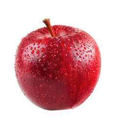 Close-up of a red apple with water droplets