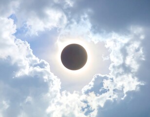 Solar eclipse through clouds
