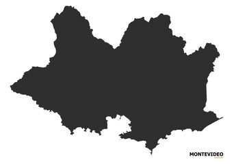 Fototapeta premium A Historic Silhouette Map of Montevideo, Uruguay