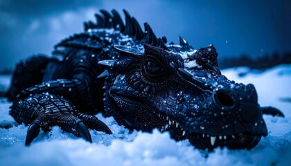 prehistoric animals frozen in the cold plains full of ice and snow 13