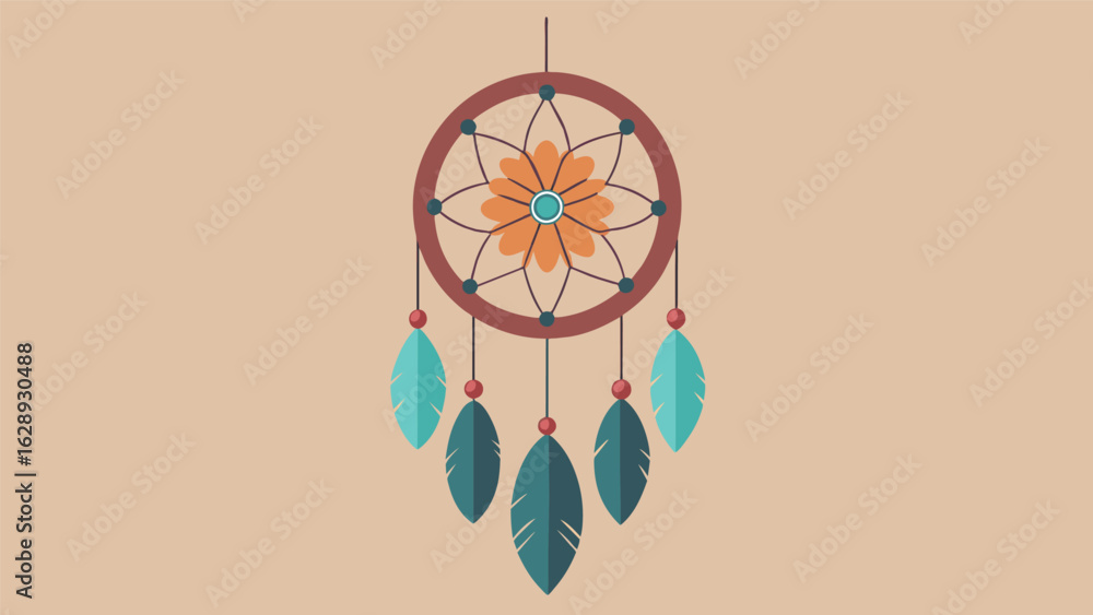 Poster a handmade dreamcatcher with intricate beadwork and feathers representing the patients desire to let