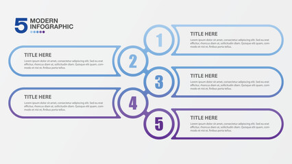 Obraz premium Basic infographic design 5 options or steps. Infographics business concept.