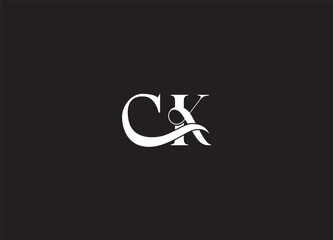 CK initial modern logo design and letter logo
