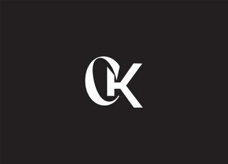 CK initial modern logo design and letter logo