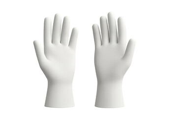 3d rendering of two white gloves open on transparent background, ideal for safety, hygiene, and healthcare concepts