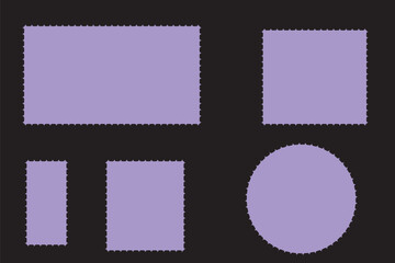 Postage stamp borders set vector illustration