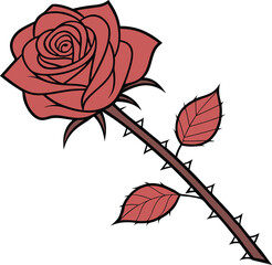 Beautiful rose vector art illustration