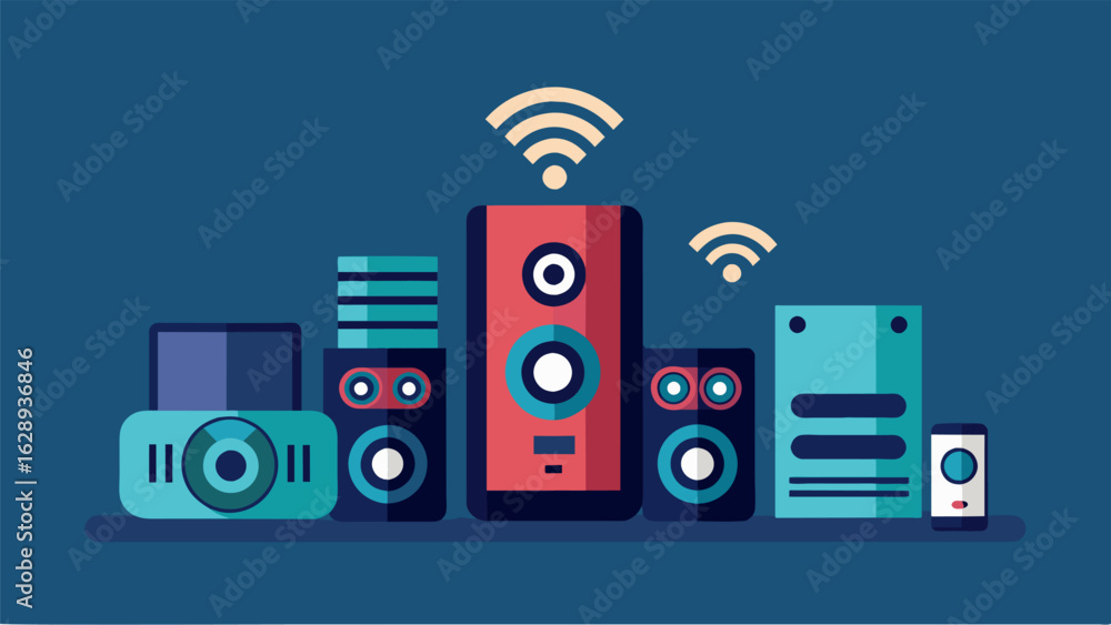 Aufkleber a compact sound system with wireless capabilities allowing for easy streaming from various devices w
