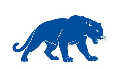 Obraz premium majestic blue panther silhouette vector icon for branding design