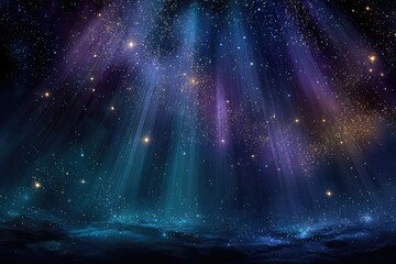 Starlit, radiating, night sky, cosmic backdrop
