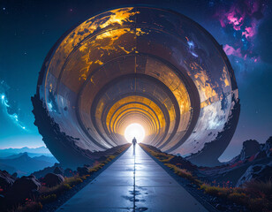 Abstract Image:  Light at the End of the Tunnel - Conceptual as a metaphor to success, faith, future or hope. 114