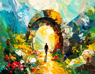 Abstract Image:  Light at the End of the Tunnel - Conceptual as a metaphor to success, faith, future or hope. 144
