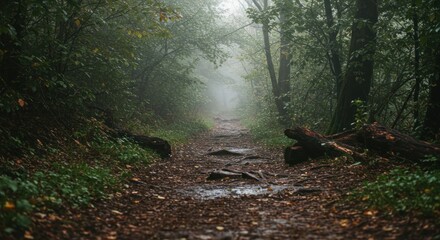 Obraz premium Misty forest path (5)