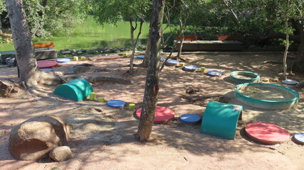children playing on playground